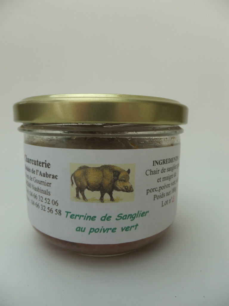 Terrine de Sanglier au Poivre Vert, Vente en ligne de produits du terroir